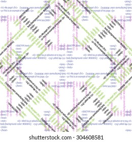 Seamless pattern with HTML code. Vector illustration