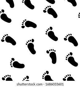 Seamless Pattern Human Footprint Stock Vector (royalty Free) 1686033601 