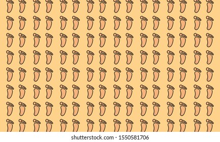 Seamless Pattern of Human Footprints of Various Orientations.