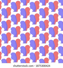 Seamless pattern. Human hand silhouette. Side view. Vector illustration