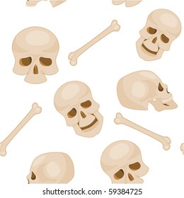 seamless pattern of human skulls