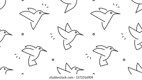 Seamless pattern with Hummingbirds. isolated on white background
