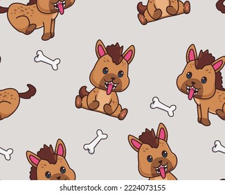 seamless pattern hyena illustration cartoon background
