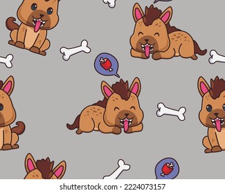 fondo de la caricatura de ilustraciones de hiena de patrones sin inconvenientes