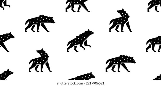 Seamless pattern with Hyenas. isolated on white background