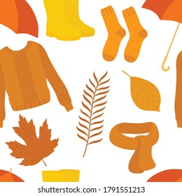 Seamless pattern Hygge autumn vector illustration