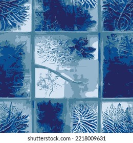 seamless pattern ice blue stains