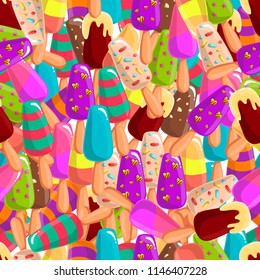 Seamless pattern with ice cream 2
