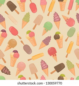 Seamless pattern with ice cream.