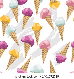 Seamless pattern with ice cream