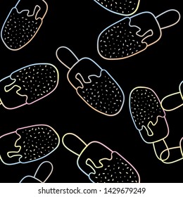 Seamless pattern with ice cream