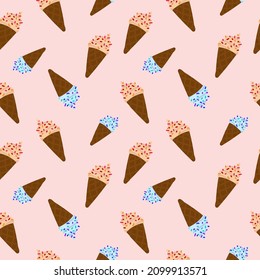 Seamless pattern with ice cream