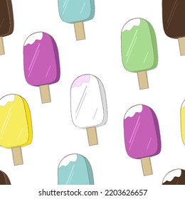 seamless pattern with ice cream