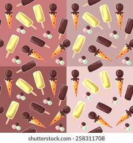 Seamless pattern of ice cream