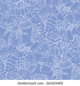 Seamless pattern with ice cream