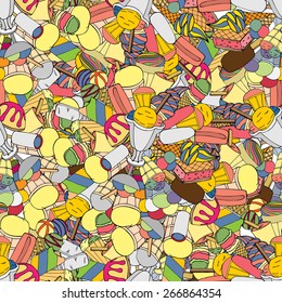 Seamless pattern with ice cream