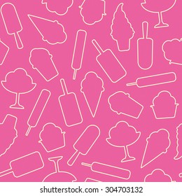 Seamless pattern with ice cream
