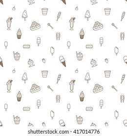 Seamless pattern of ice cream
