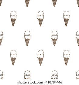 Seamless pattern of ice cream