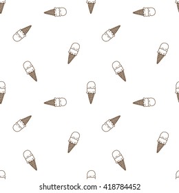 Seamless pattern of ice cream