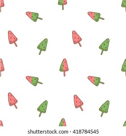 Seamless pattern of ice cream