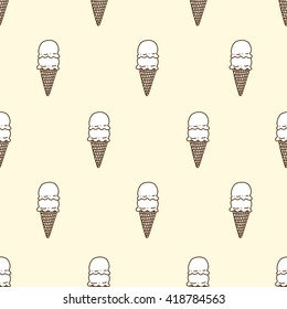 Seamless pattern of ice cream