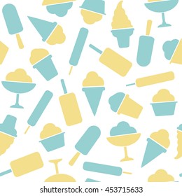 Seamless pattern with ice cream