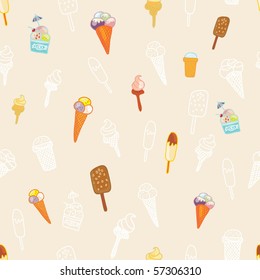 seamless pattern with ice cream
