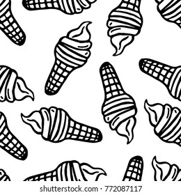 seamless pattern with ice cream
