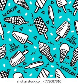 seamless pattern with ice cream