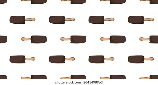 Seamless pattern with ice cream bar doodle vector