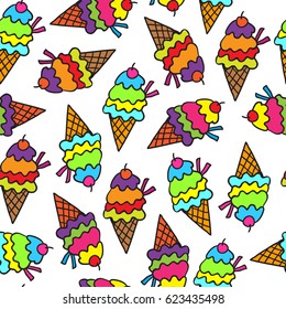 Seamless pattern with ice cream. Can be used for textile, website background, book cover, packaging.