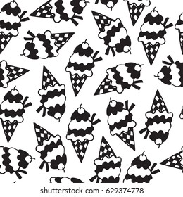 Seamless pattern with ice cream. Can be used for textile, website background, book cover, packaging.