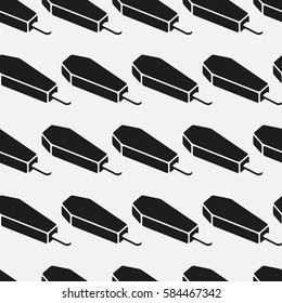 seamless pattern of ice cream in a coffin
