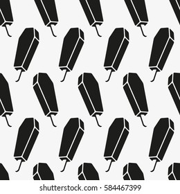 seamless pattern of ice cream in a coffin