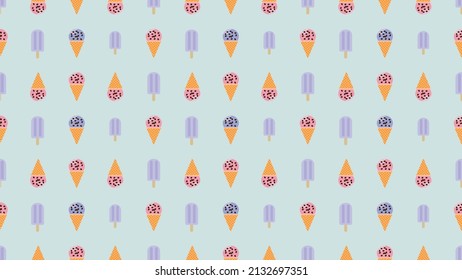 seamless pattern with ice cream. Ice cream concept for summer and fun vacation.