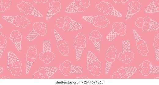 Padrão contínuo de sorvete no cone