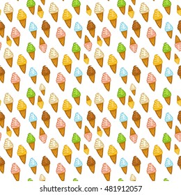 seamless pattern of an ice cream cone