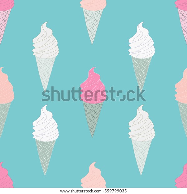 Seamless Pattern Ice Cream Cone On Stock Vector (Royalty Free) 559799035