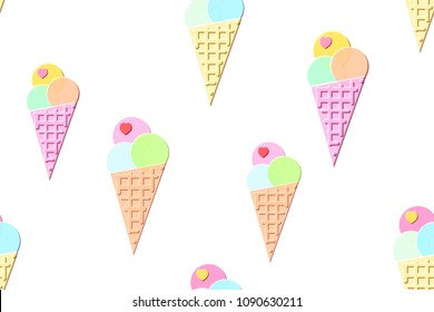 Seamless pattern of the ice cream cones
