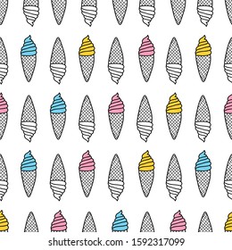 Seamless pattern ice cream cones