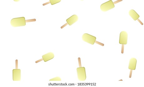 Seamless pattern with ice cream cones isolated on white background.