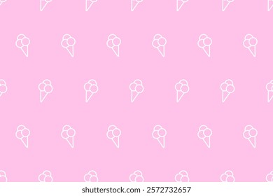 Seamless pattern with Ice cream cones on pink background. Summer textile design with ice cream. Pattern for banner, poster, prints, textile, covers, phone cases, stationery. Summer dessert theme