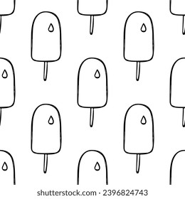 Nahtloses Muster mit Eis-Doodle für dekorative Drucke, Packpapier, Grußkarten, Tapeten und Stoff