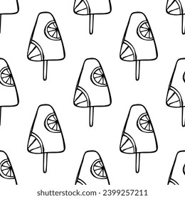 Patrón sin soldadura con doodle de helado para impresión decorativa, papel de envoltura, tarjetas de felicitación, papel de pared y tela