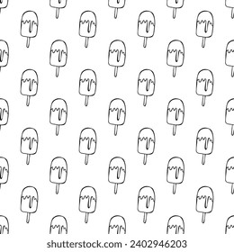 Nahtloses Muster mit Eis-Doodle für dekorative Drucke, Packpapier, Grußkarten, Tapeten und Stoff
