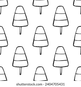 Seamless pattern with ice cream doodle for decorative print, wrapping paper, greeting cards, wallpaper and fabric