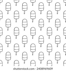 Seamless pattern with ice cream doodle for decorative print, wrapping paper, greeting cards, wallpaper and fabric