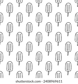 Seamless pattern with ice cream doodle for decorative print, wrapping paper, greeting cards, wallpaper and fabric