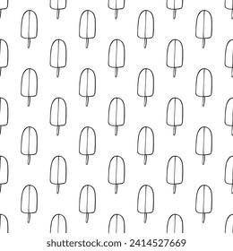 Nahtloses Muster mit Eis-Doodle für dekorative Drucke, Packpapier, Grußkarten, Tapeten und Stoff